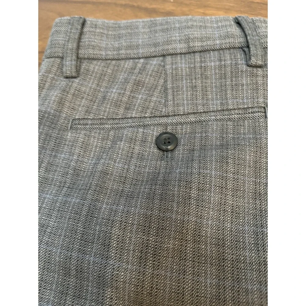 Banana Republic Men's 33x30 Dress Pants Gray Check Slim-Tapered Fit Size
